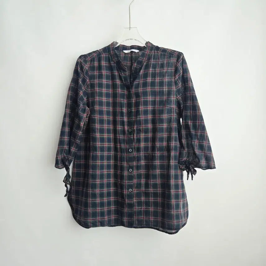 [BUNJANG] Zishen Check 3/4 Sleeve Shirt / 1420 zishen 체크  칠부 남방 90