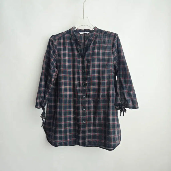 [BUNJANG] Zishen Check 3/4 Sleeve Shirt / 1420 zishen 체크  칠부 남방 90