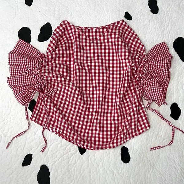[BUNJANG] Elencare Due Check Blouse / elencare due check blouse
