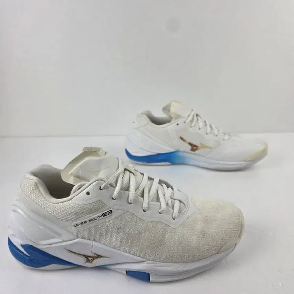 [BUNJANG] Mizuno Wave Stealth Neo White Blue Indoor Shoes Size 255 / 빈트로^^255 미즈노 웨이브 스텔스 네오 화이트 블루 인도어화