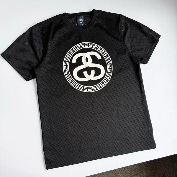 [BUNJANG] Stussy Black Mesh Short Sleeve T-Shirt / Stussy  스투시 00,블랙 메쉬 반팔티셔츠