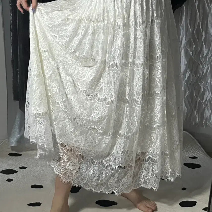 [BUNJANG] Pure Lace Long Skirt / pure laced long skirt