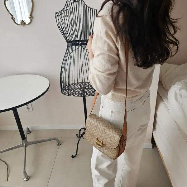 [BUNJANG] Celine Triomphe Canvas Shoulder Bag / 셀린느 트리오페 캔버스 숄더백