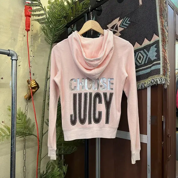 [BUNJANG] Juicy Couture Velvet Hooded Zip-Up Jacket / 쥬시꾸띠르 벨벳 후드 집업 #csz0265