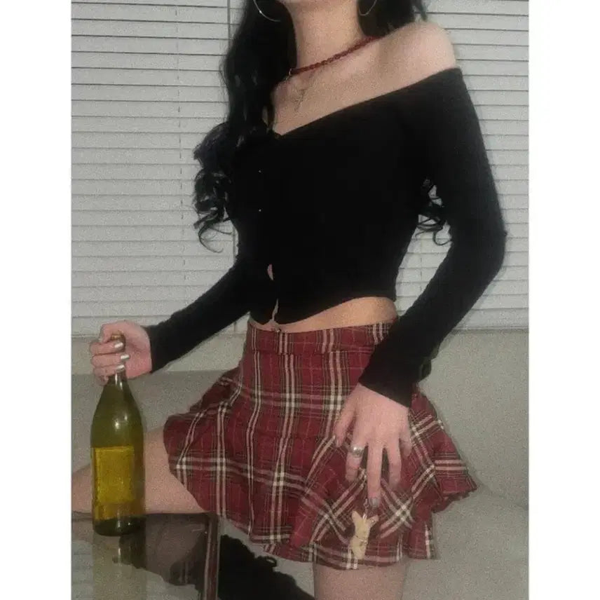 [BUNJANG] Satomi Radio Tartan Check Skirt Pants / 사토미라디오 타탄체크 스커트팬츠