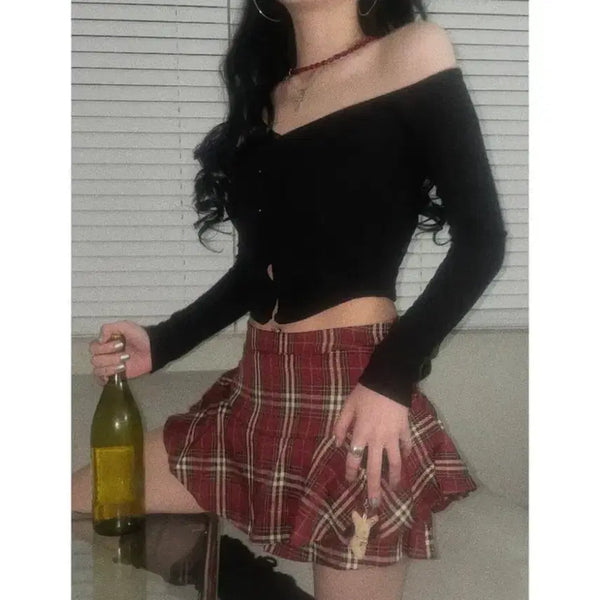[BUNJANG] Satomi Radio Tartan Check Skirt Pants / 사토미라디오 타탄체크 스커트팬츠