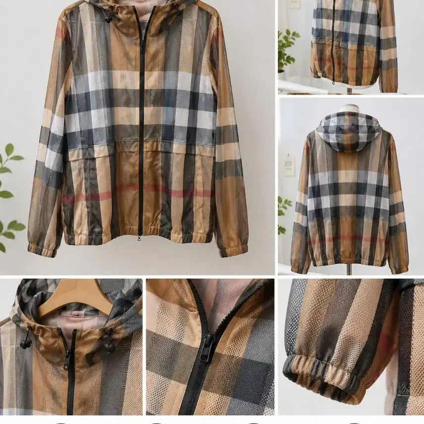 [BUNJANG] Checkered Mesh Windbreaker Jacket / 체크 메쉬 바람막이