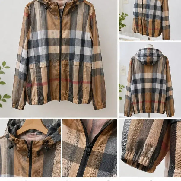 [BUNJANG] Checkered Mesh Windbreaker Jacket / 체크 메쉬 바람막이