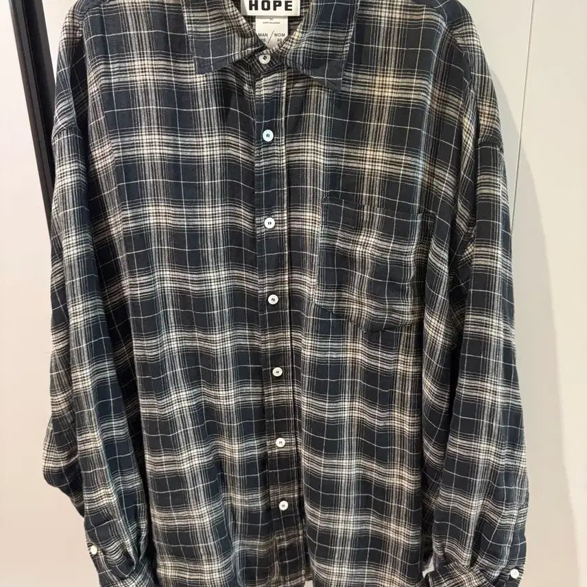 [BUNJANG] HOPE 24 Season Check Pattern Shirt Size 48 (Recommended for 105) / Hope) 24시즌 룸셔츠 48(105추천)