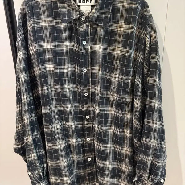[BUNJANG] HOPE 24 Season Check Pattern Shirt Size 48 (Recommended for 105) / Hope) 24시즌 룸셔츠 48(105추천)