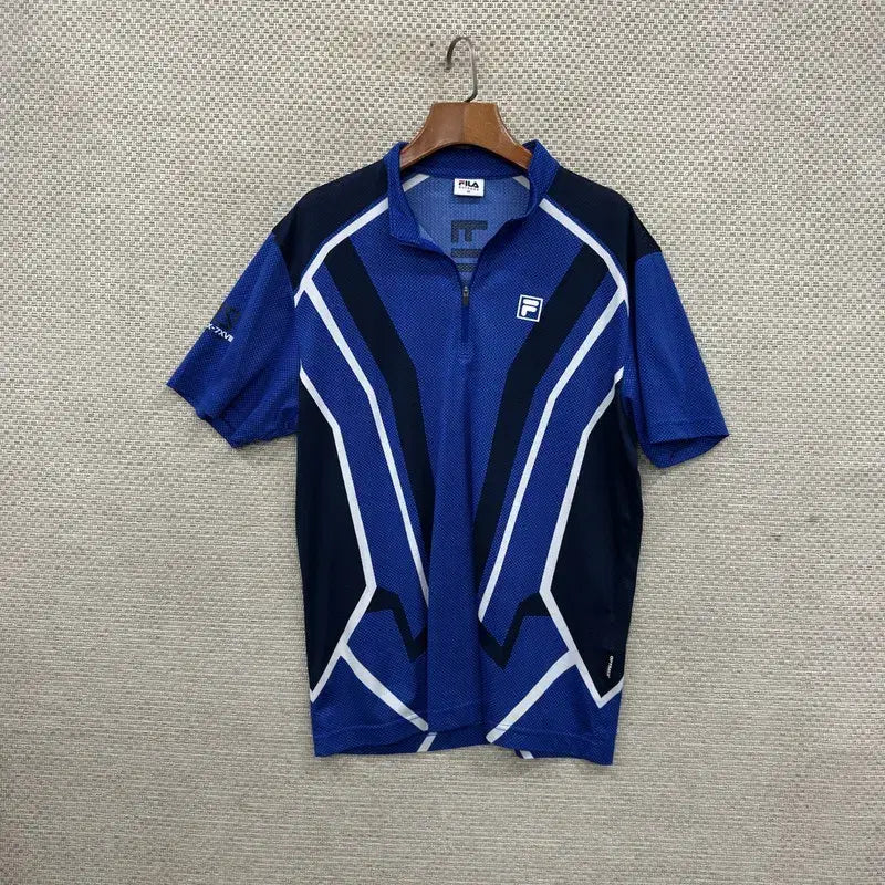[BUNJANG] Fila Outdoor Functional Half-Zip Short-Sleeve T-Shirt 105 / 필라 아웃도어 기능성 반집업 반팔티 105 D03353