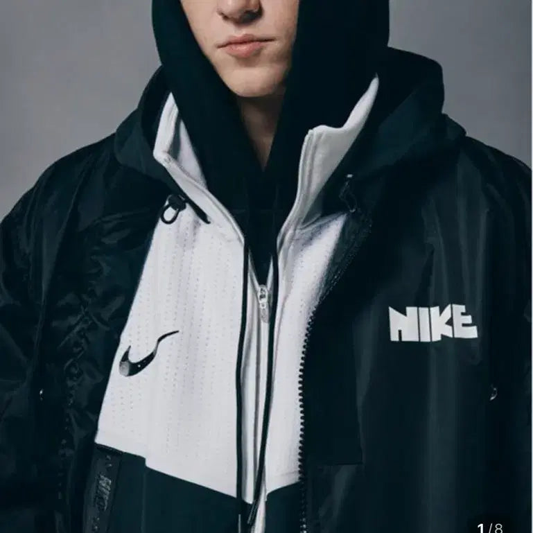 [BUNJANG] Sacai x Nike Bomber Hooded Jacket Black / 새상품 사카이 x 나이키 봄버 후드 재킷 블랙