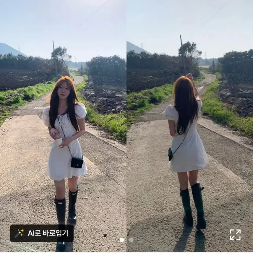 [BUNJANG] Onbom Lia Puff Shirring Mini Dress White / 온봄 리아 퍼프 셔링 미니 원피스 화이트