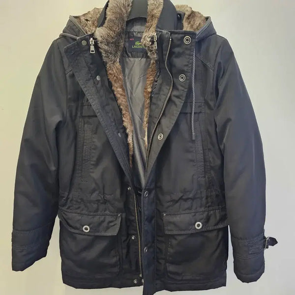[BUNJANG] Lacoste 3-Way Duck Down Parka Padding (Size 95) / 라코스테 3WAY 오리털 다운 야상 패딩 95 (48) 블랙