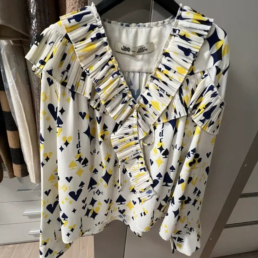 [BUNJANG] Lucky Chouette Ruffle Blouse / 럭키슈에뜨 러플블라우스