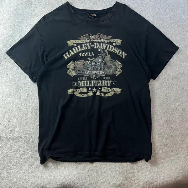 [BUNJANG] 90s Harley-Davidson Military Motorcycle Vintage T-Shirt / 105 90s 할리데이비슨 밀리터리 모터사이클 빈티지 반팔티 #246