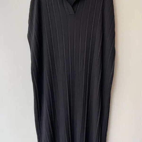 [BUNJANG] Floaty Black Sleeveless Collar Pleats Long Dress / floaty 플로티 민소매 카라 플리츠 블랙 롱 원피스 F