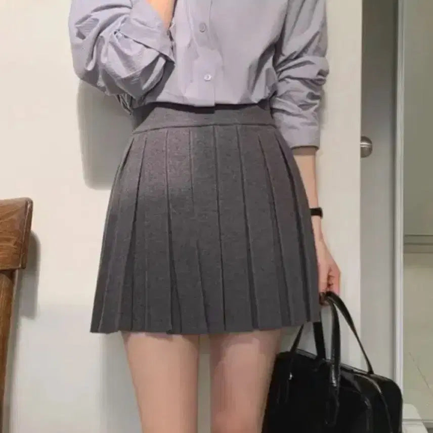 [BUNJANG] Moren Another Tweet Pleats Knit Skirt Grey / 모어렌 어나더트위 플리츠 니트스커트 그레이 판매