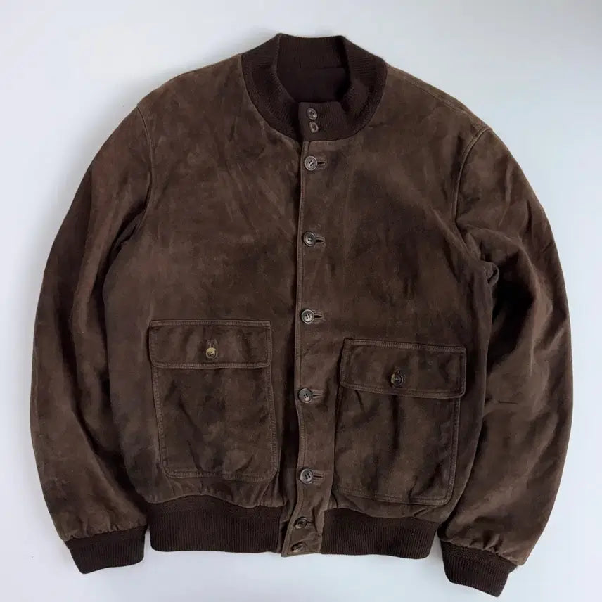 [BUNJANG] Ferragamo Reindeer Suede Brown Bomber Jacket / Ferragamo  페레가모 레인디어 스웨이드 브라운 봄버 자켓