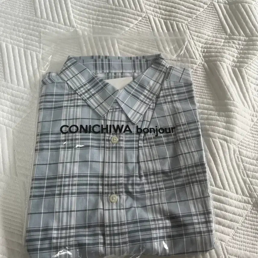 [BUNJANG] GochuばBonjour Water Checkered Short-Sleeve Shirt Size 2 / 곤니치와봉쥬르 반팔 체크셔츠 워터 2사이즈 새상품