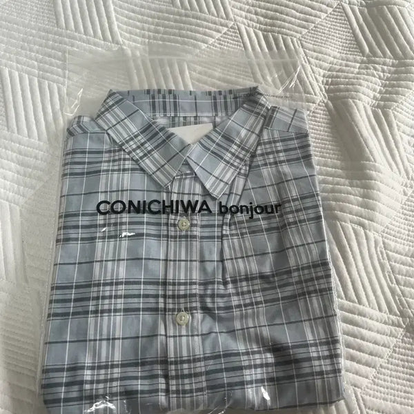 [BUNJANG] GochuばBonjour Water Checkered Short-Sleeve Shirt Size 2 / 곤니치와봉쥬르 반팔 체크셔츠 워터 2사이즈 새상품