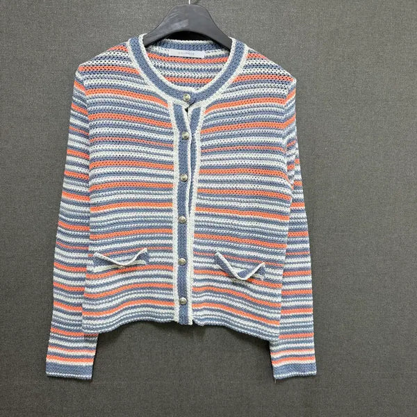 [BUNJANG] Coiincos Women's Striped Knit Cardigan Blue / Coiincos 여성 00 스트라이프 니트 가디건 블루 BO2590