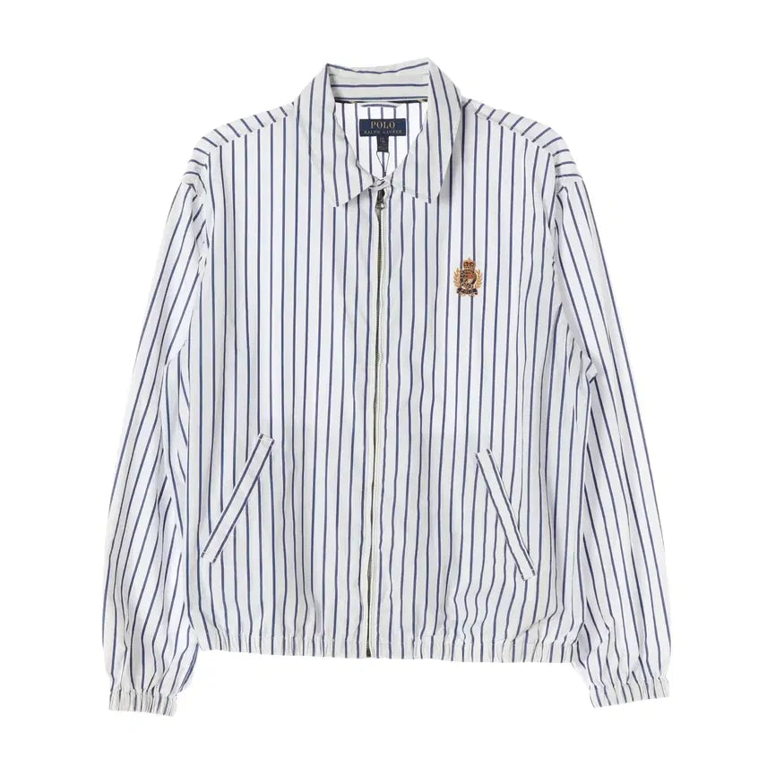 [BUNJANG] Polo Ralph Lauren Crest Stripe Pattern Blouson Zip-Up Jacket / (새상품) 폴로 랄프 로렌 크레스트 스트라이프 패턴 블루종 집업 재킷