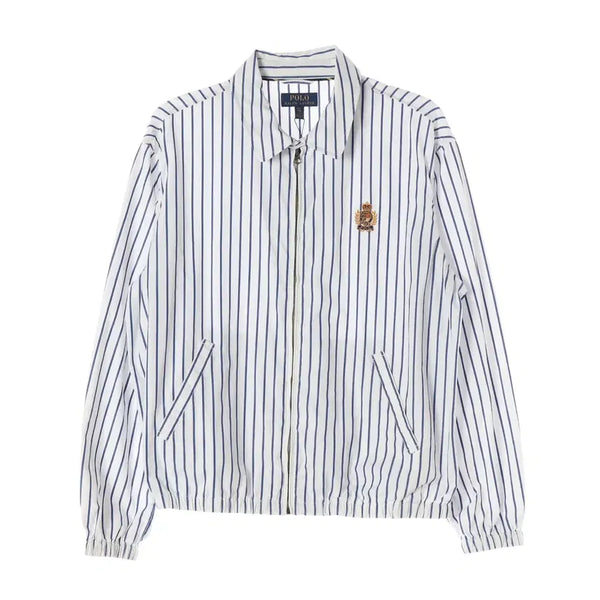 [BUNJANG] Polo Ralph Lauren Crest Stripe Pattern Blouson Zip-Up Jacket / (새상품) 폴로 랄프 로렌 크레스트 스트라이프 패턴 블루종 집업 재킷