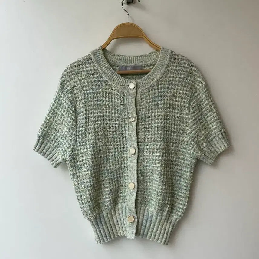 [BUNJANG] 8seconds Mint Short-Sleeve Knit Cardigan S / 에잇세컨즈 8seconds 민트 반팔 니트 가디건 S