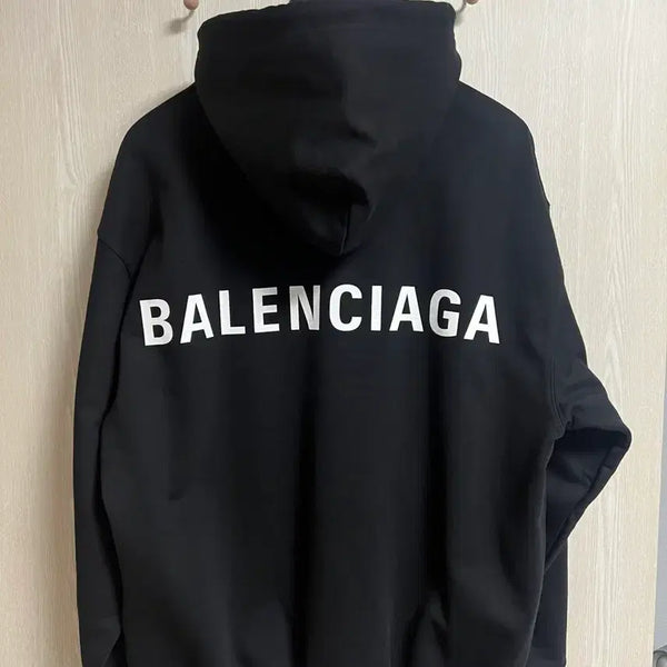 [BUNJANG] Balenciaga Back Logo Hoodie Black / [극미중고,국내매장판] 발렌시아가 백로고 후드