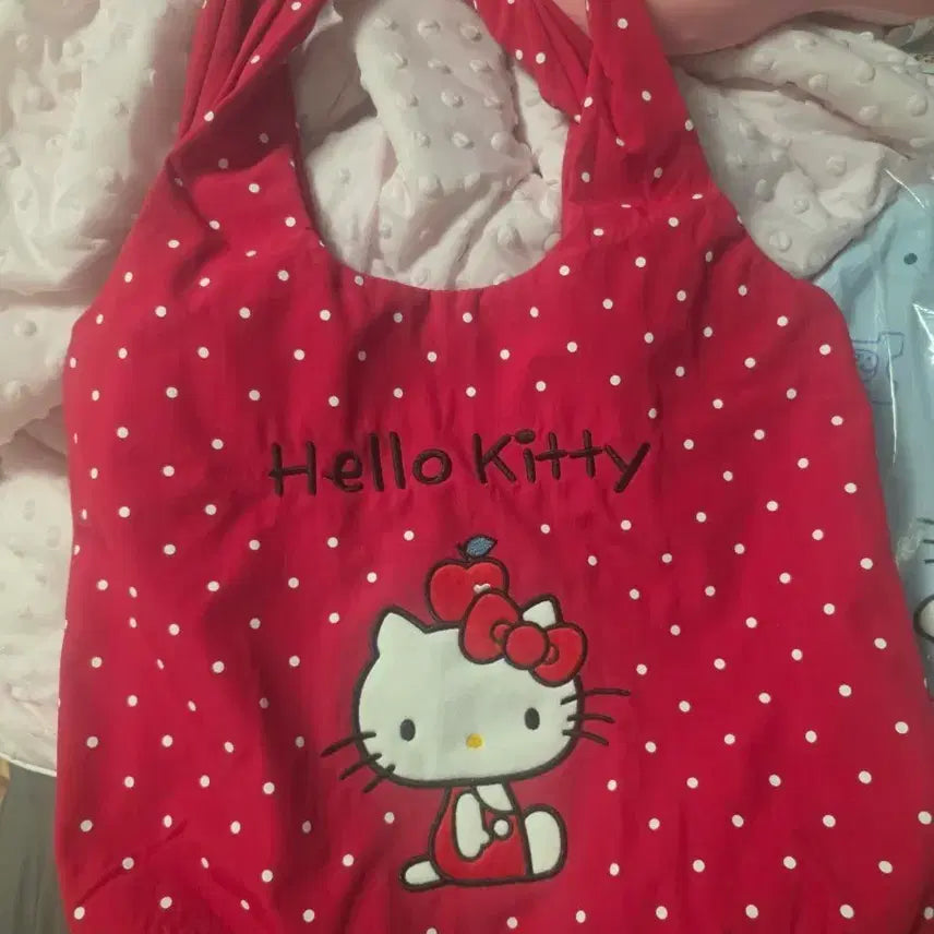 [BUNJANG] Hello Kitty Red Polka Dot Shoulder Bag / 헬로키티 빨강 도트 무늬 숄더백
