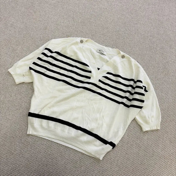 [BUNJANG] Mine Half-Sleeve Knit Top / F 한섬 마인 여성 반팔 니트 0727D1