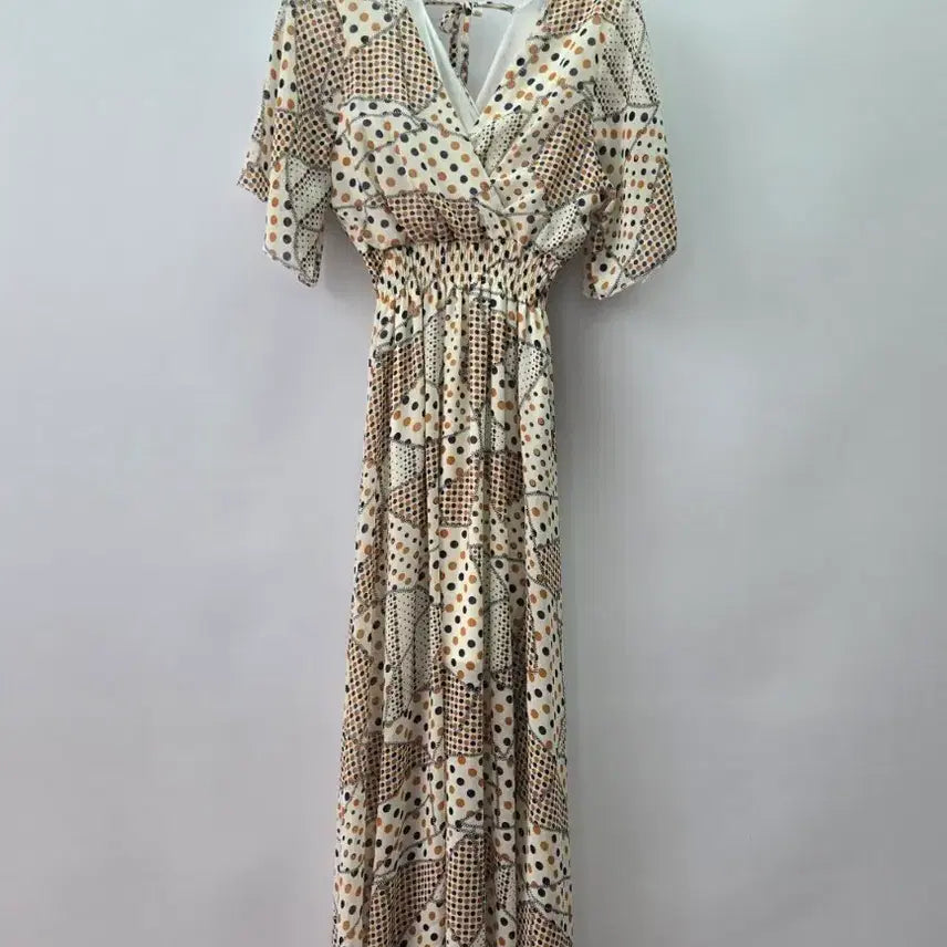 [BUNJANG] SOOS Sheer Pattern Banding Wrap Dress / 1668 SOOS  시스루 패턴 밴딩  원피스 F