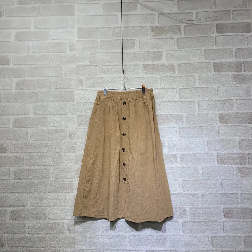 [BUNJANG] Button Skirt Free Size / ㅈ185 단추 스커트 F