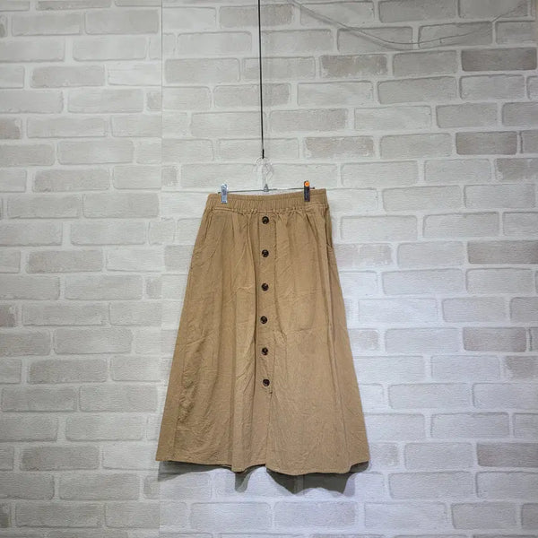 [BUNJANG] Button Skirt Free Size / ㅈ185 단추 스커트 F