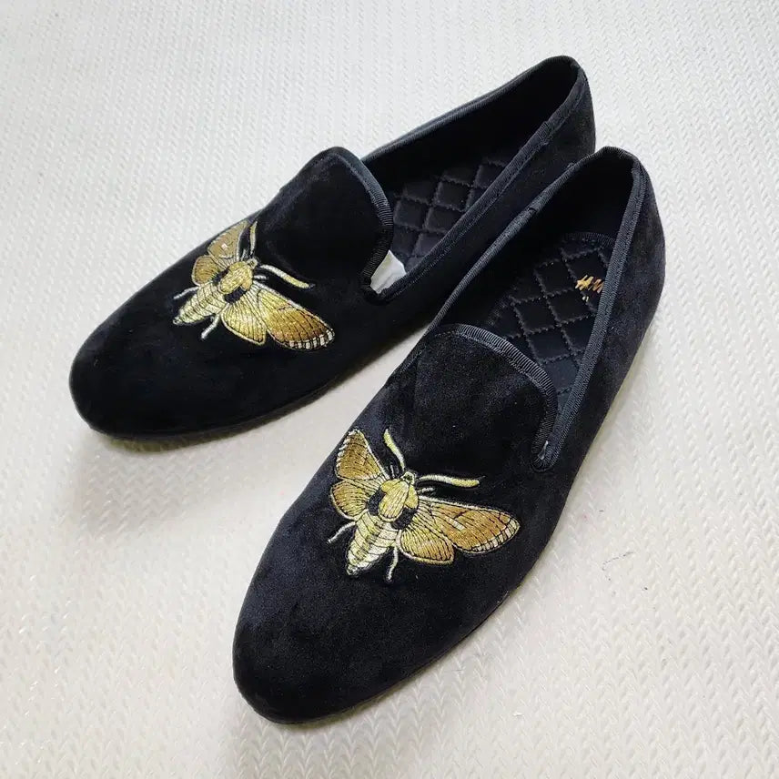 [BUNJANG] H&M Velour Velvet Loafers Black Size 41 / H&M 벨로아 벨벳 로퍼