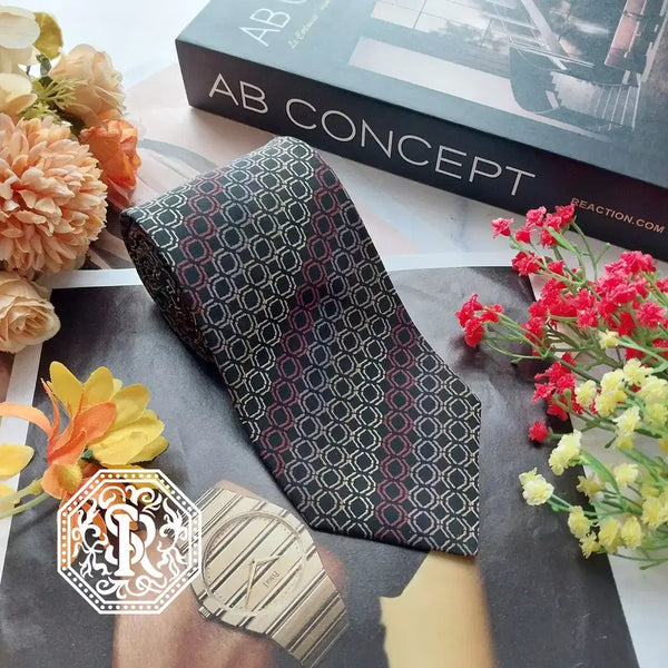 [BUNJANG] Stefano Ricci Silk Geometric Pattern Necktie (Brown, 8.5cm) / STEFANO RICCI 스테파노 리치 실크 브라운 기하 패턴 넥타이 8.5cm A+등급 K3215