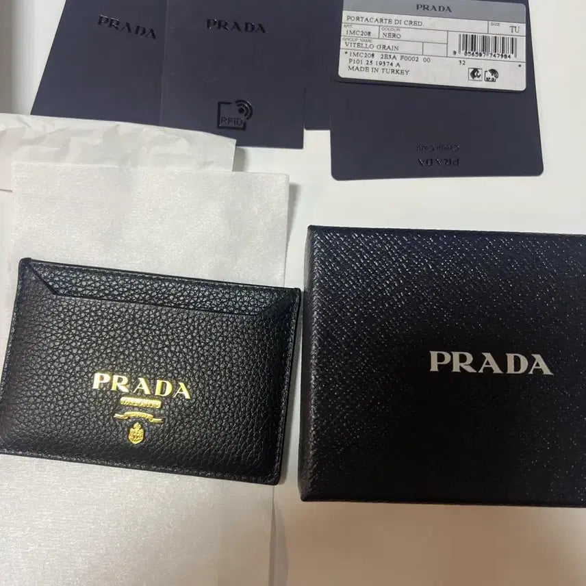 [BUNJANG] Prada Vitello Move Grain Leather Card Holder Black / [미사용새상품,풀구성] 프라다 비텔로 무브 그레인 레더 카드지갑 블랙