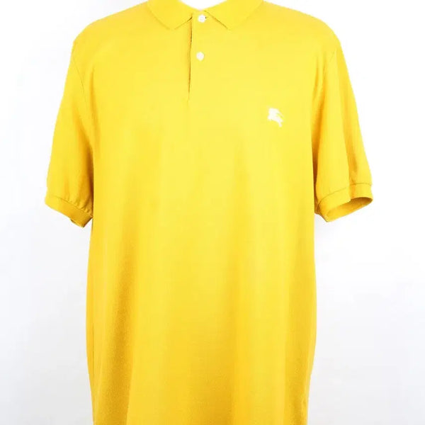 [BUNJANG] Burberry Brit Embroidered Logo Polo T-Shirt Yellow XXL / 버버리 브릿 자수 로고 PK 반팔 카라티 XXL