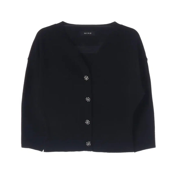 [BUNJANG] Mine 22SS Jewel Button V-Neck Short Sleeve Cardigan / 마인 22SS 보석 버튼 브이넥 반팔 가디건
