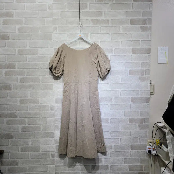 [BUNJANG] Beige Woven Dress One Size / ㅈ211 베이지 우븐 원피스 F