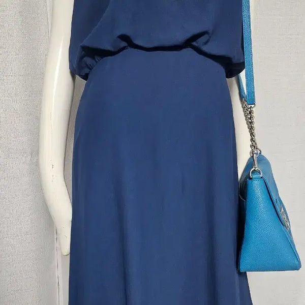 [BUNJANG] Muzak Blue Zipper Lined Dress / muzak 상태굿 청색 자크 안감 원피스90-103-165(66)
