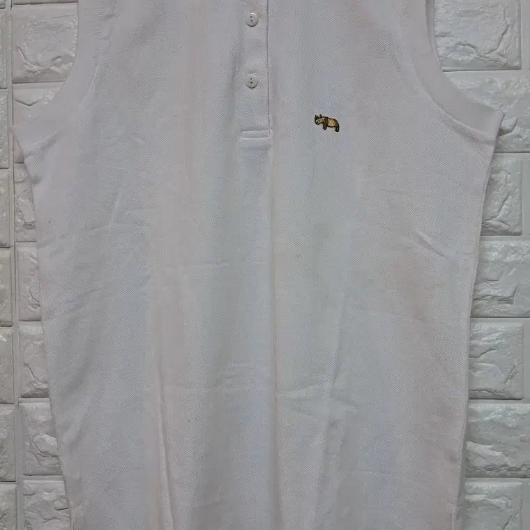 [BUNJANG] DAT CLASSIC Sleeveless Collar T-Shirt White Size 100 / DAT CLASSIC 화이트 민소매 카라티 100