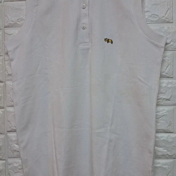 [BUNJANG] DAT CLASSIC Sleeveless Collar T-Shirt White Size 100 / DAT CLASSIC 화이트 민소매 카라티 100