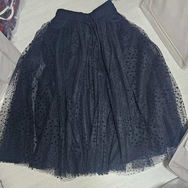 [BUNJANG] Number Project Dot Chiffon Long Skirt Size 1 / 넘버프로젝트 도트 샤 롱스커트 1사이즈