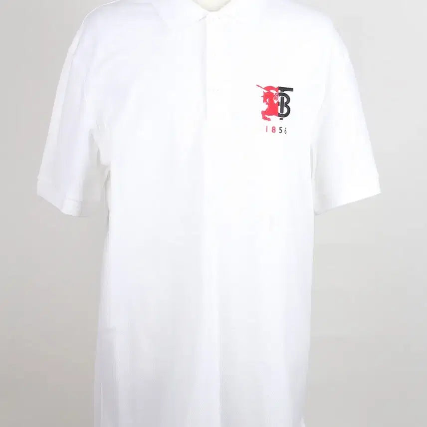 [BUNJANG] Burberry Logo Polo T-Shirt White L (100) / 버버리 PK 반팔티 화이트 L(100)