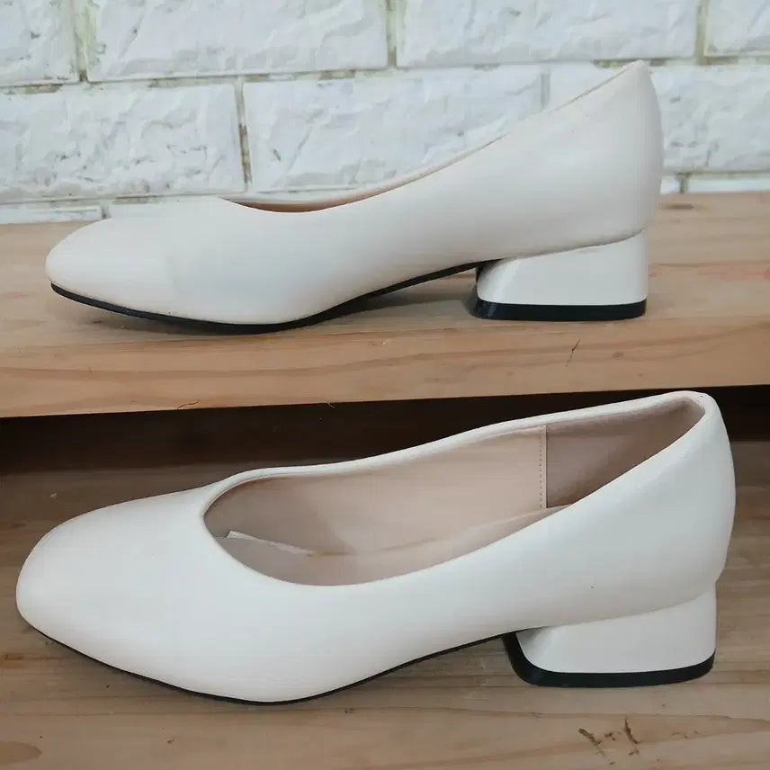 [BUNJANG] CHAAKAN Mid Heel Women's Shoes (Beige) / (114) 미들힐 3.5센치 여성구두