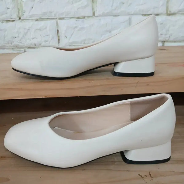 [BUNJANG] CHAAKAN Mid Heel Women's Shoes (Beige) / (114) 미들힐 3.5센치 여성구두