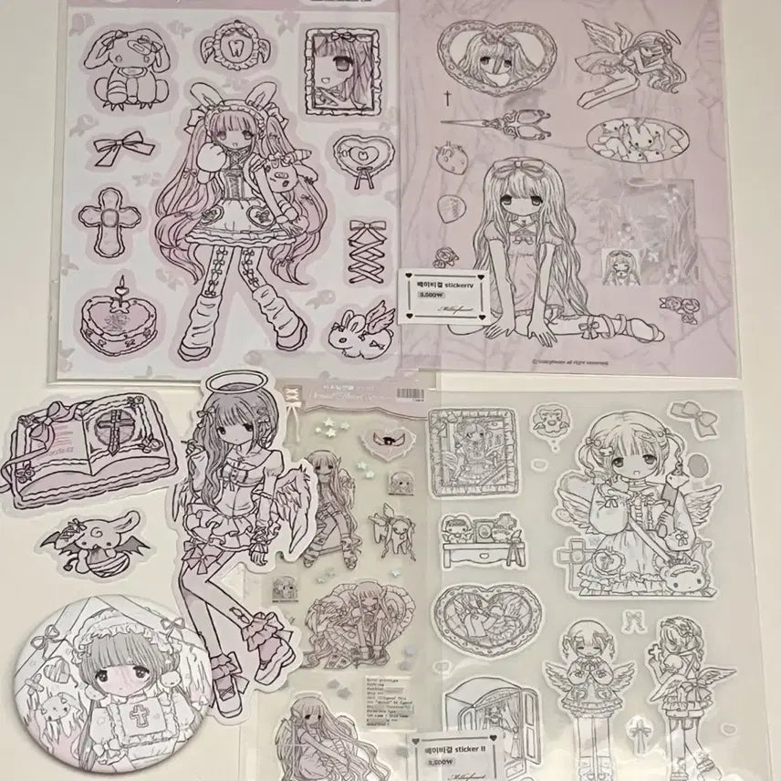 [BUNJANG] Milky Heart Sticker Set / 밀키하트 스티커 세트