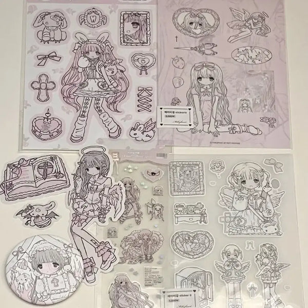 [BUNJANG] Milky Heart Sticker Set / 밀키하트 스티커 세트